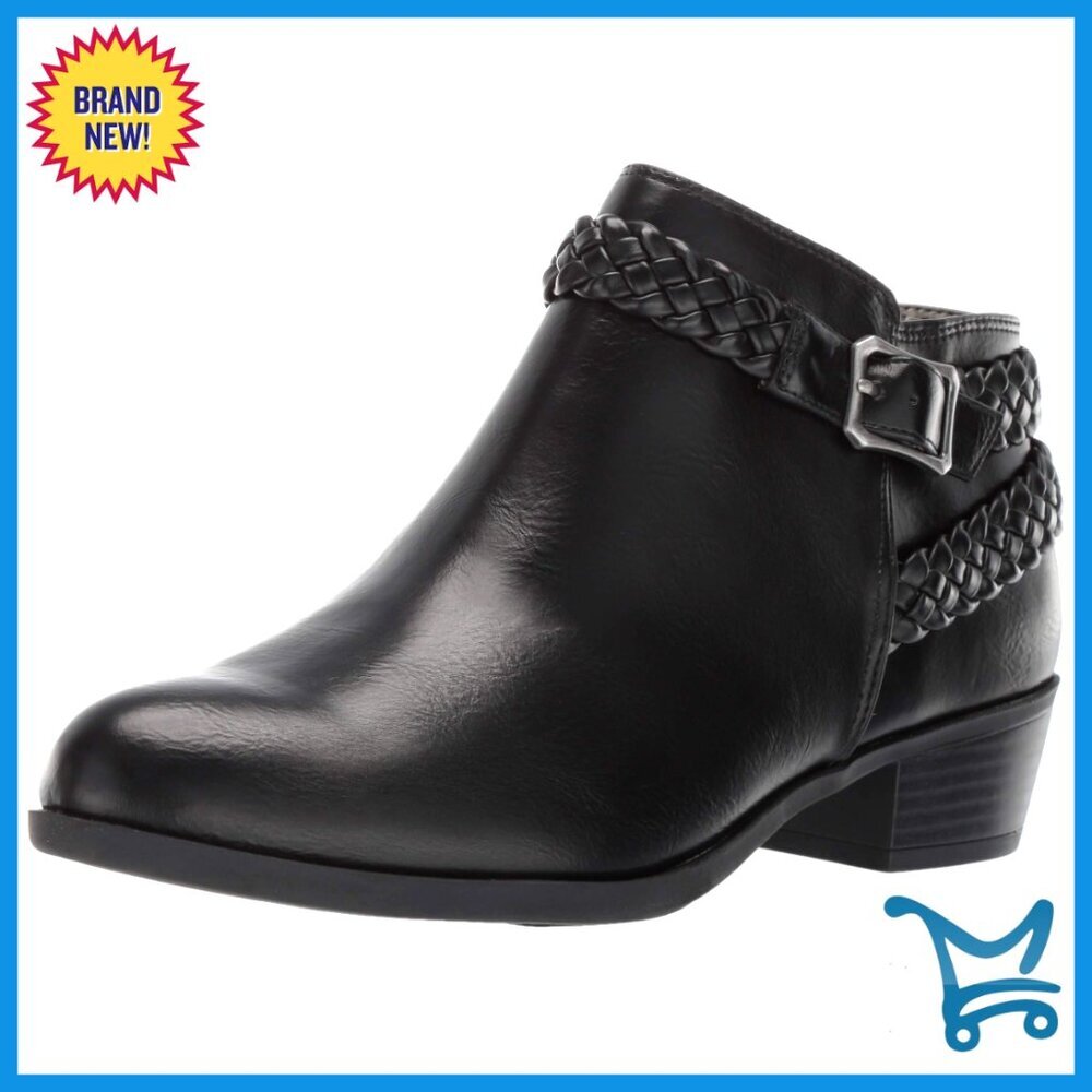 Ankle Boots with 1.5 Inch Heel, Memory Foam Footbed, Zipper Closure